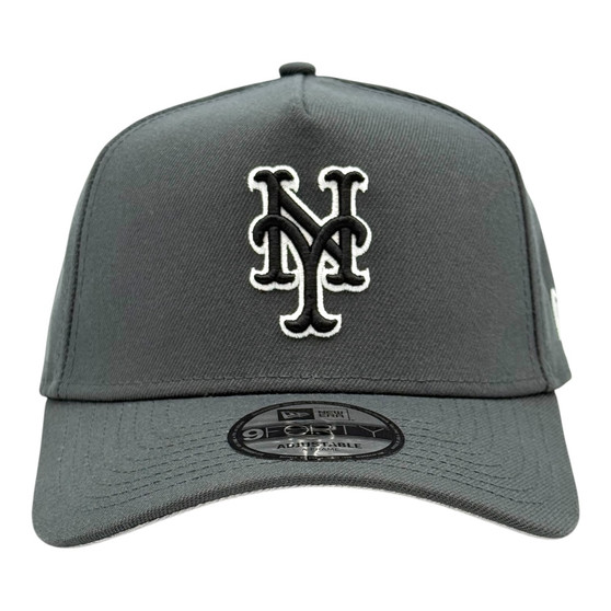 New York Mets New Era Charcoal Gray 9FORTY A-Frame Adjustable Snapback Hat