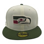 Seattle Seahawks New Era Chrome White/Rifle Green Bill And Maroon Bottom With 1983 Pro-bowl Patch On Side 59FIFTY Fitted Hat