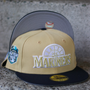 Seattle Mariners New Era Vegas Gold/Navy And Light Gray Bottom With 2023 All-Star Game Patch 59FIFTY Fitted Hat