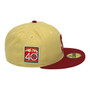 Seattle Mariners New Era Vegas Gold/Hot Red Bill And Doscientos Blue Bottom With 40TH Anniversary Patch On Side 59FIFTY Fitted Hat