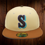 Seattle Mariners New Era Vegas Gold/Toasted Brown Bill With Teal Bottom 59FIFTY Fitted Hat