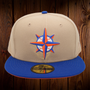 Seattle Mariners New Era Compass Camel/Royal Blue Bill With Orange Bottom 59FIFTY Fitted Hat