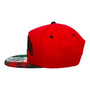 Mexico Top Level Red With Spray Paint Mexican Flag On Visor Flat Bill Adjustable Snapback Hat