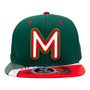 Mexico Top Level Green With Letter “M” Mexican Flag On Visor Flat Bill Adjustable Snapback Hat