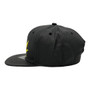 Marijuana Zion Black PU Leather With Gold Leaf Flat Bill Adjustable Snapback Hat