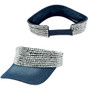 CoG New York Women’s Denim Blue With Sparkly Rocks Adjustable Pre-Curved Visor Hat