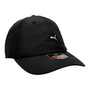 Puma Black With Small Metal Badge Logo Unstructured Adjustable Strap-Back Hat