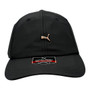 Puma Black With Small Metal Badge Logo Unstructured Adjustable Strap-Back Hat