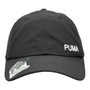 Puma Women’s Black With Small Word Logo On Side Unstructured Pony Tail Hole Adjustable Strap-Back Hat