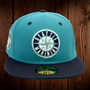 Seattle Mariners New Era Aqua/Navy Bill And Green Bottom With 2023 All-Star Game Patch On Side 59FIFTY Fitted Hat