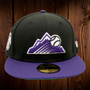 Colorado Rockies New Era Black/Purple Bill And Green Bottom With 2018 All-Star Game Patch On Side 59FIFTY Fitted Hat