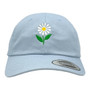 Hatstop Women’s Sky Blue Flower Logo Pre-Curved Adjustable Strap-Back Hat