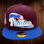 Philadelphia Phillies New Era Maroon/Royal Blue Bill And Green Bottom With 1996 All-Star Game Patch On Side 59FIFTY Fitted Hat