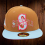 Seattle Mariners New Era New Logo Bronze/Sky Blue Bill And Pink Bottom With 30th Anniversary Patch On Side 59FIFTY Fitted Hat