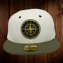 Seattle Mariners New Era Circle Logo White Chrome/Olive Bill And Gray Bottom 59FIFTY Fitted Hat