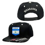 Nicaragua Bull Bot Headwear All Black Country Flag Adjustable Snapback Hat