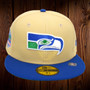 Seattle Seahawks New Era Vegas Gold/Royal Blue Bill And Green Bottom With 1983 Pro Bowl Patch 59FIFTY Fitted Hat