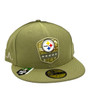 Pittsburgh Steelers New Era Olive Green 2019 Salute to Service Sideline 59FIFTY Fitted Hat