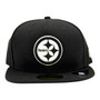 Pittsburgh Steelers New Era Black With White Classic 59FIFTY Fitted Hat