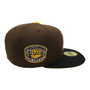 Brooklyn Dodgers New Era Walnut/Black Bill And Yellow Bottom With 55TH Anniversary Patch On Side 59FIFTY Fitted Hat