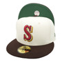 Seattle Mariners New Era Chrome White/Walnut Brim With Dark Green Bottom 59FIFTY Fitted Hat