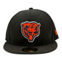 Chicago Bears New Era Black With Bear Logo 59FIFTY Fitted Hat