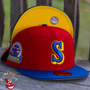 Seattle Mariners New Era Red/Royal Blue Bill And Yellow Bottom With 30th Anniversary Patch On Side 59FIFTY Fitted Hat