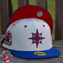 Seattle Mariners New Era Chrome White/Royal Blue Bill And Red Bottom With 30th Anniversary Patch On Side 59FIFTY Fitted Hat