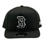 Boston Red Sox New Era Black With Black Letter And White Outline 9FIFTY A-Frame Adjustable Snapback Hat