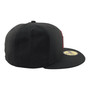 Seattle Mariners New Era All Black With Red Outline Around Trident 59FIFTY Fitted Hat