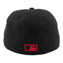 Seattle Mariners New Era All Black With Red Outline Around Trident 59FIFTY Fitted Hat