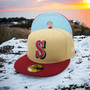 Seattle Mariners New Era Vegas No Patch Gold/ Cardinal Red Bill And Doscientos Blue Bottom 59FIFTY Fitted Hat