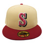 Seattle Mariners New Era Vegas No Patch Gold/ Cardinal Red Bill And Doscientos Blue Bottom 59FIFTY Fitted Hat