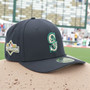 Seattle Mariners New Era Navy With 2025 Post Season Patch On Side 9SEVENTY Stretch Fit Snapback Hat