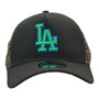 Los Angeles Dodgers New Era Black Muti Color Patterns 9FORTY A-Frame Trucker Mesh Adjustable Snapback Hat