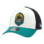 Seattle Mariners New Era White/Aqua Patch 9FORTY Trucker Mesh Snapback Hat