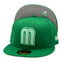 WBC Mexico New Era All Kelly Green And Gray Bottom 59FIFTY Fitted Hat