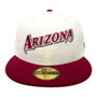 Arizona Diamondbacks New Era No Patch White Chrome/Cardinal Red With Toasted Peanut Bottom 59FIFTY Fitted Hat