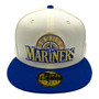 Seattle Mariners New Era Chrome White/Royal Blue Brim With Toasted Peanut Bottom 59FIFTY Fitted Hat
