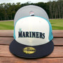 Seattle Mariners New Era Chrome White And Aqua/Navy Bill And Gray Bottom 59FIFTY Fitted Hat