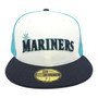 Seattle Mariners New Era Chrome White And Aqua/Navy Bill And Gray Bottom 59FIFTY Fitted Hat