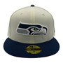 Seattle Seahawks New Era Chrome White/Navy Bill With Gray Bottom 59FIFTY Fitted Hat