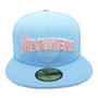 Seattle Mariners New Era "Mariners" Sky Blue And Pink Bottom 59FIFTY Fitted Hat