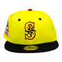 Seattle Mariners New Era Yellow/Black Bill And Black Bottom With 30th Anniversary Patch On Side 59FIFTY Fitted Hat