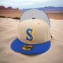 Seattle Mariners New Camel Tan/Royal Blue Bill And Gray Bottom 59FIFTY Fitted Hat