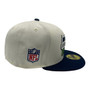 Seattle Seahawks New Era Chrome White With Navy 2022 Sideline 59FIFTY Fitted Hat