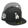 Los Angeles Dodgers New Era Black And White With 2025 World Series Champions Patch 59FIFTY Fitted Hat
