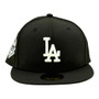 Los Angeles Dodgers New Era Black And White With 2025 World Series Champions Patch 59FIFTY Fitted Hat