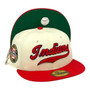 Cleveland Indian New Era Cream/Red Script Letters With 1947 All Star Patch 59FIFTY Fitted Hat