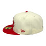 Cleveland Indian New Era Cream/Red Script Letters With 1947 All Star Patch 59FIFTY Fitted Hat